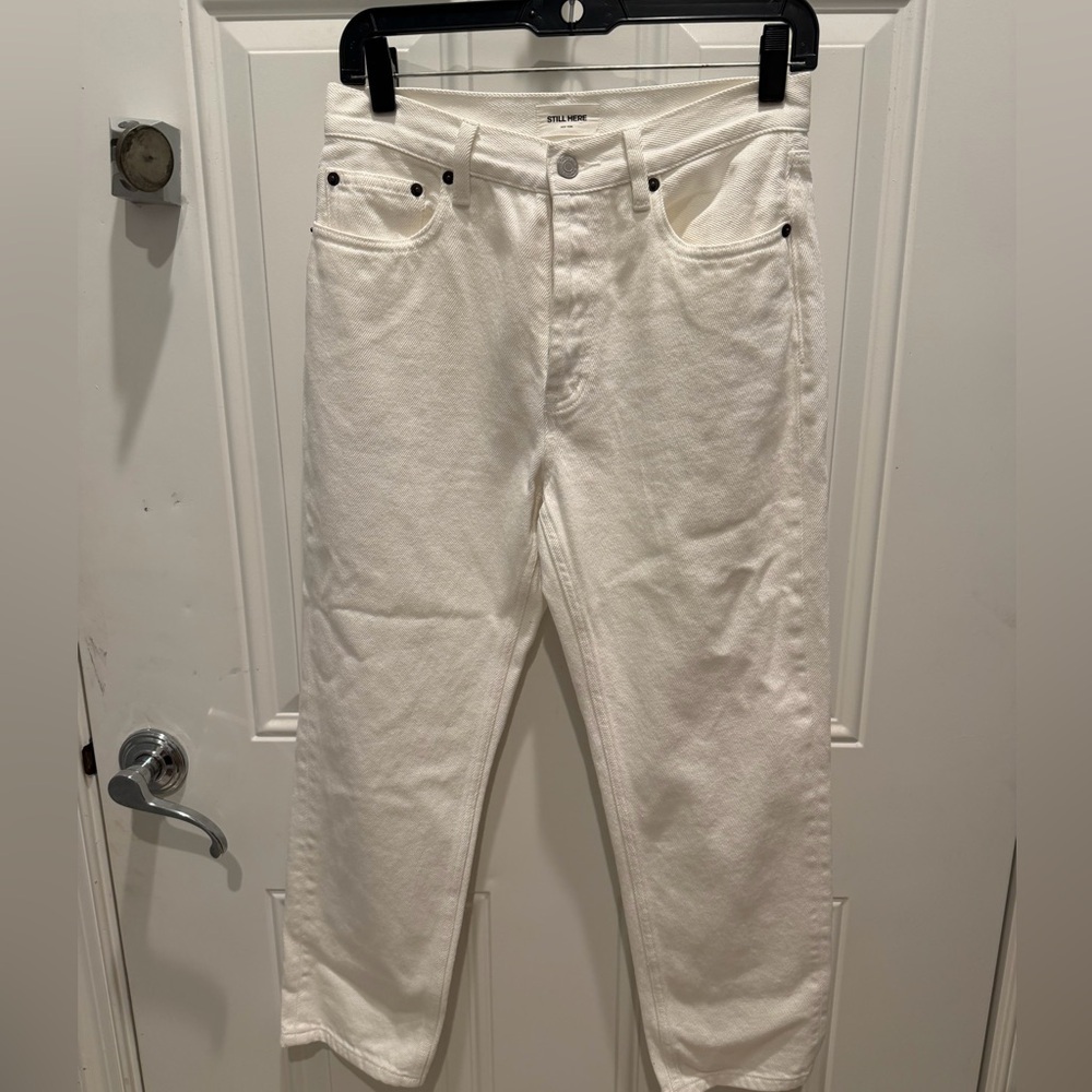 still here white jeans crop sz 25